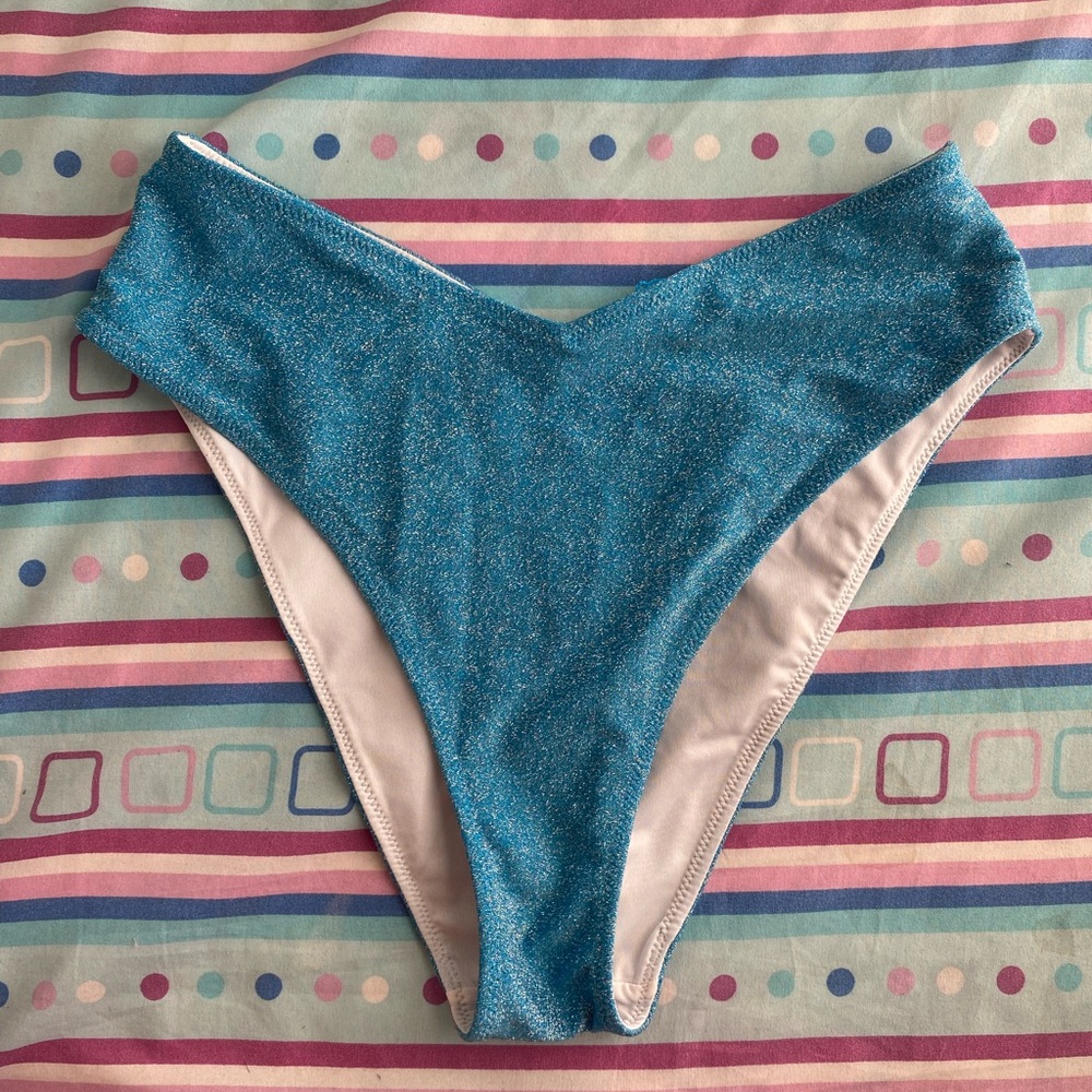 Victoria’s Secret PINK Blue Glitter Women's Swim Bottom